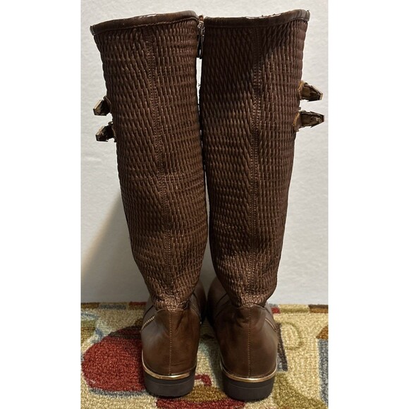 Top Moda Boot Womens Zip 16" High Size 6 Brown NWOT Fashion Hip Boho - Picture 3 of 5